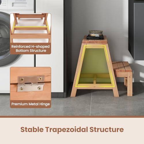 Wooden 2-Step Folding Step Stool B50450