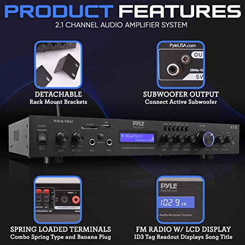 200W 5-Channel Rack Mount Bluetooth Receiver Home Theater Amplifier Z691
