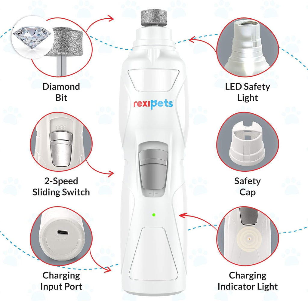 Rechargeable Electric Pet Nail Grinder with 3 Size Ports R198113