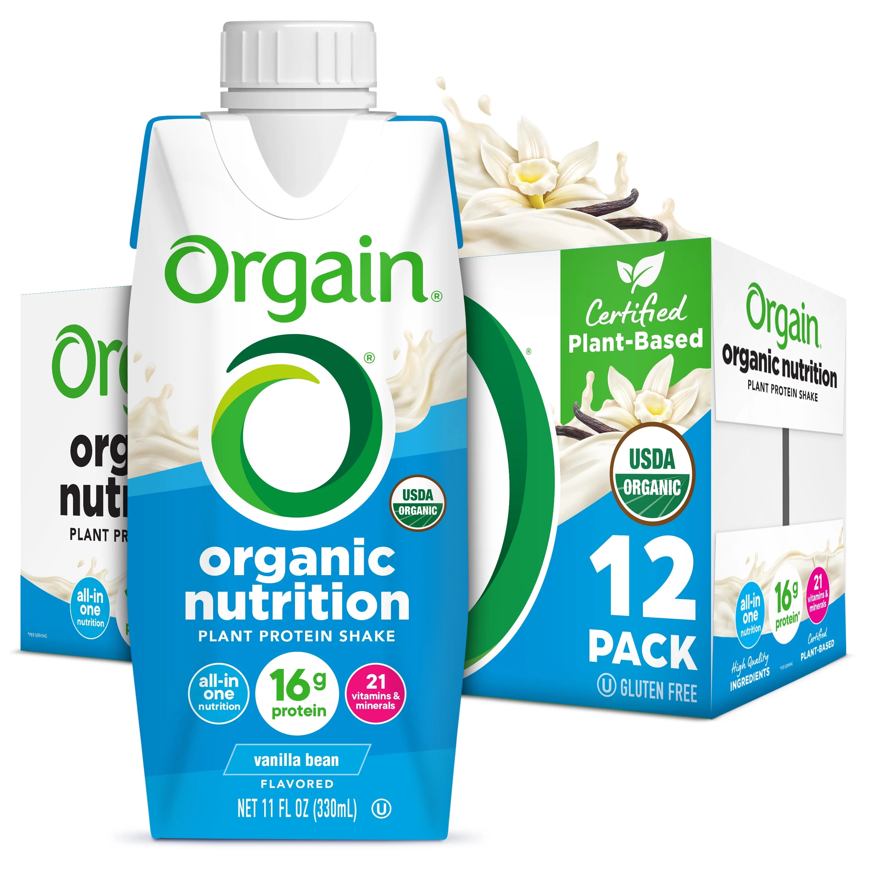 Vanilla Bean 11oz 12ct Plant Based Vegan Protein Shake V777
