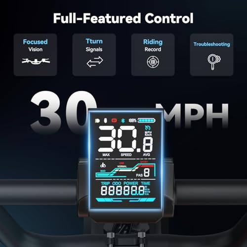 Electric Bike, 1500W Peak Motor, 30MPH, 70Miles, Dual Suspension, 20" Fat Tire, 48V 13Ah Battery Y1988