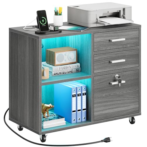 Black 3 Drawer Wood File Cabinet N13518