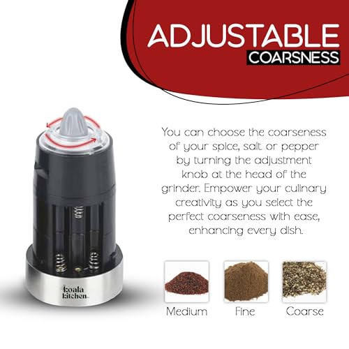 Black Electric Salt and Pepper Grinder Set, 2 Pack L354