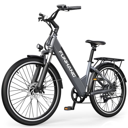 26" Step-Thru Electric Bike with 48V Removable Battery J85595