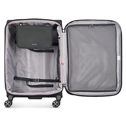Black Softside Expandable Luggage with Spinner Wheels, Carry on 20 Inch I463
