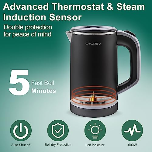 0.8L Stainless Steel Electric Kettle with Auto Shut-off A708972