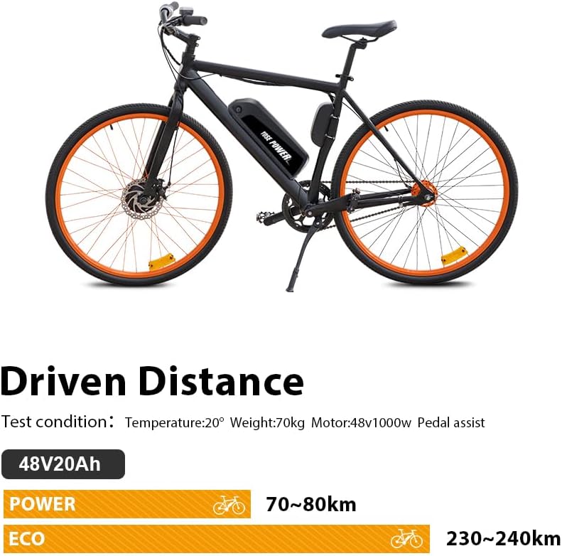 48V 20Ah Electric Bike Battery with 40A BMS and USB Port U64408