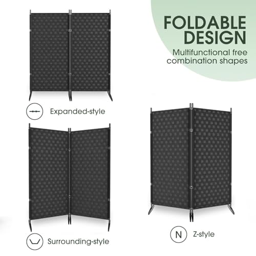 Black Folding Room Divider Screen V27766