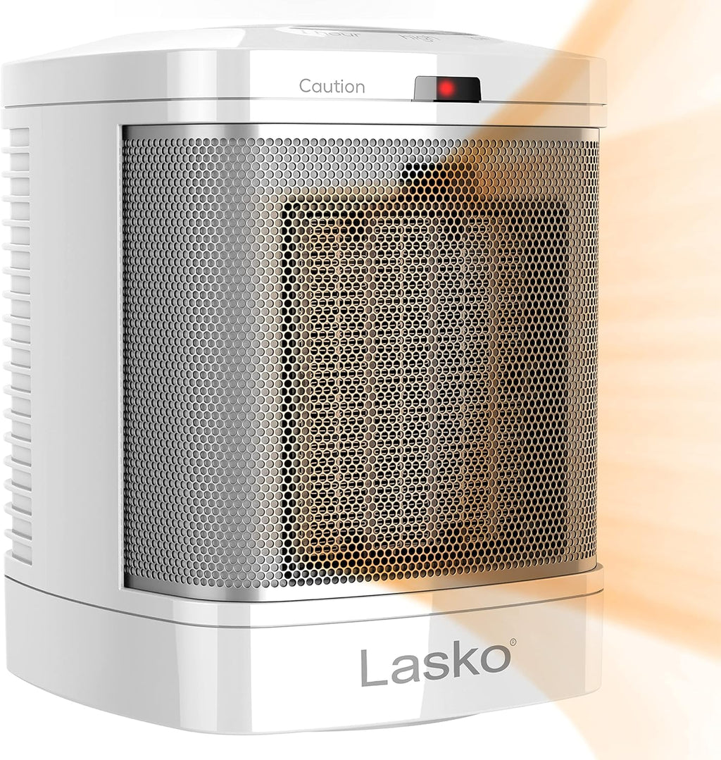 Ceramic Adjustable Thermostat Space Heater, Non-Oscillating, Small Portable Ceramic Space Heater, White G236648