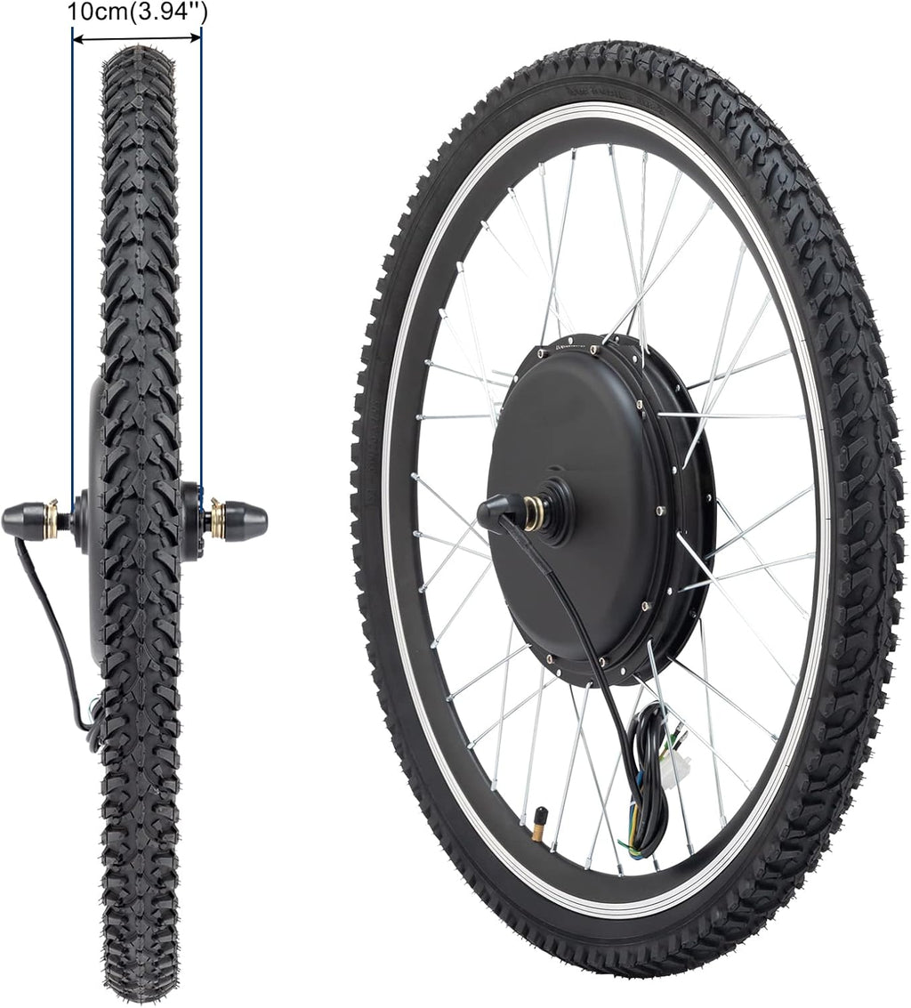 26" 48V 1000W Electric Fat Bike Conversion Kit Rear Wheel with LCD Display I4006