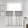 Dark Linen Tier Curtain Set, Pair, 29" W x 36" L K40030