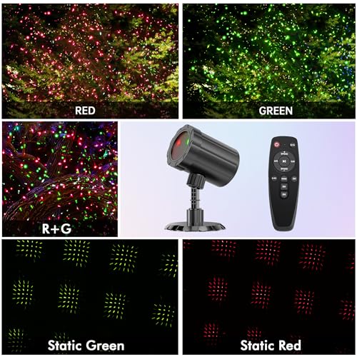 Red & Green Christmas Light Projector with Remote W1272