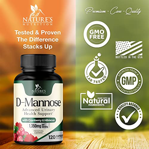 180 Capsules D-Mannose & Cranberry Extract 1350mg S45349