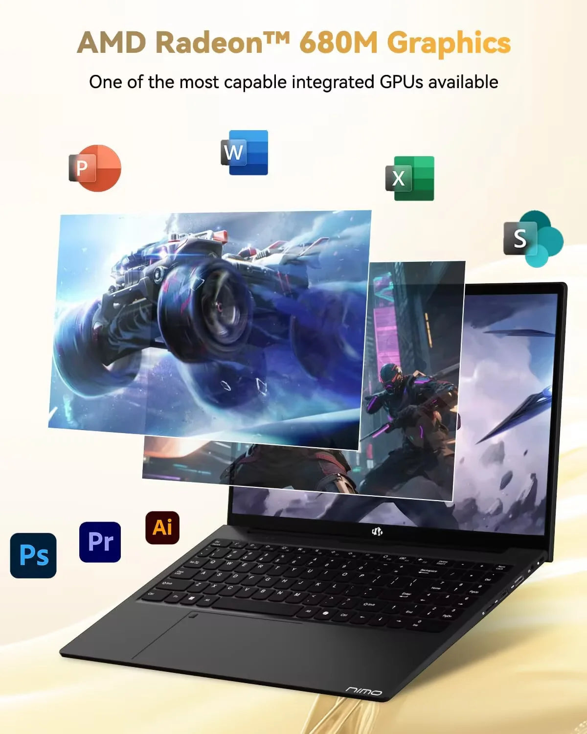 15.6" AMD Ryzen 7 Pro 6850U 16GB RAM 1TB SSD Gaming Laptop L865