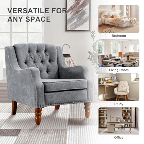 Beige Set of 2 Upholstered Wingback Armchair S466
