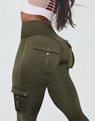 Butt Lifting Leggings with Flap Pockets Cargo Leggings G3682