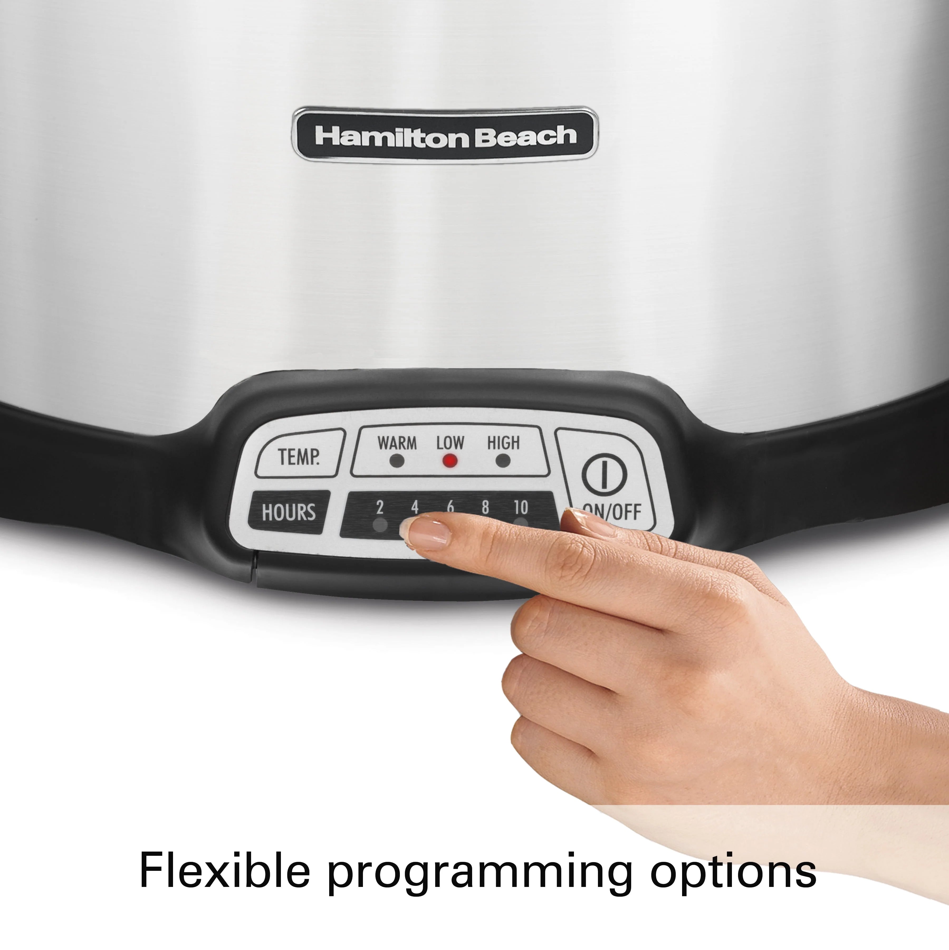 7 Quart Programmable Slow Cooker with Removable Crock, Red S883