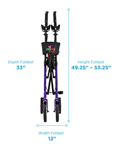 Blue Upright Rollator Walker with Forearm Platform V3419