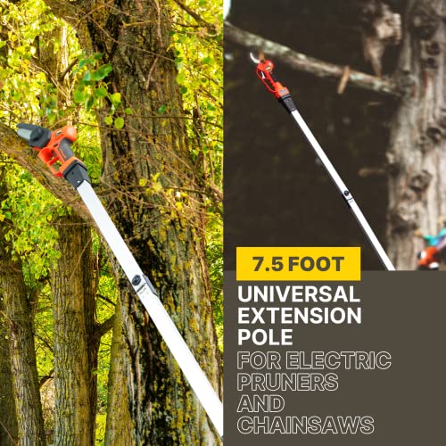 Cordless Electric Pruner Kit, 1.6 Inch Pruning Shears, 5 Inch Handheld Electric Chain Saw with 75 Inch Foldable Extension Pole, 2 Pack 25V Lithium Batteries, SK5 Blades B14523