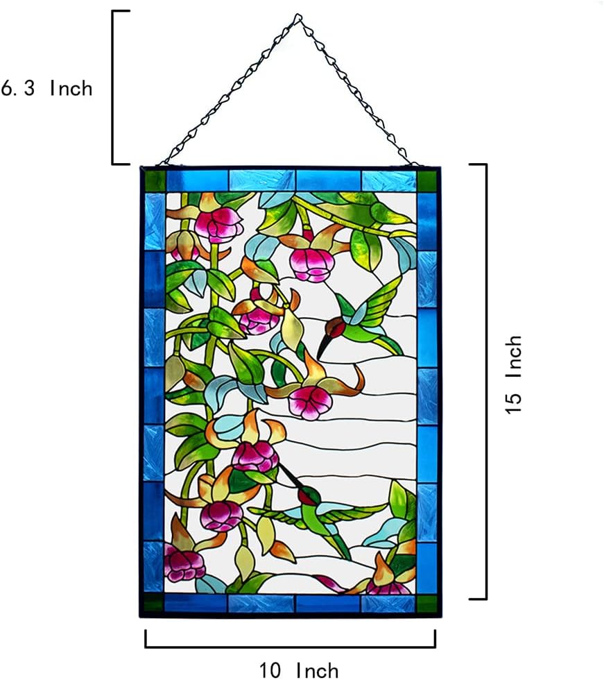 Round Hummingbird Stained Glass Window Suncatcher K337