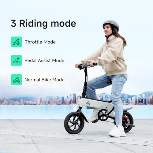 Folding Electric Bike 450W Peak Motor 16MPH 15 Miles 12" Pneumatic Tires P288