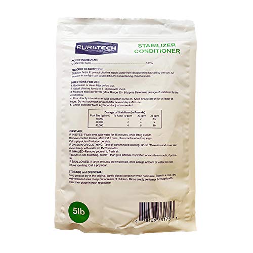 5 lbs Cyanuric Acid Swimming Pool Stabilizer Conditioner C59602