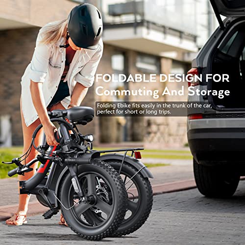 16" x 3.0 Fat Tire Step Thru Electric Bicycle with 48V Removable Battery L1468
