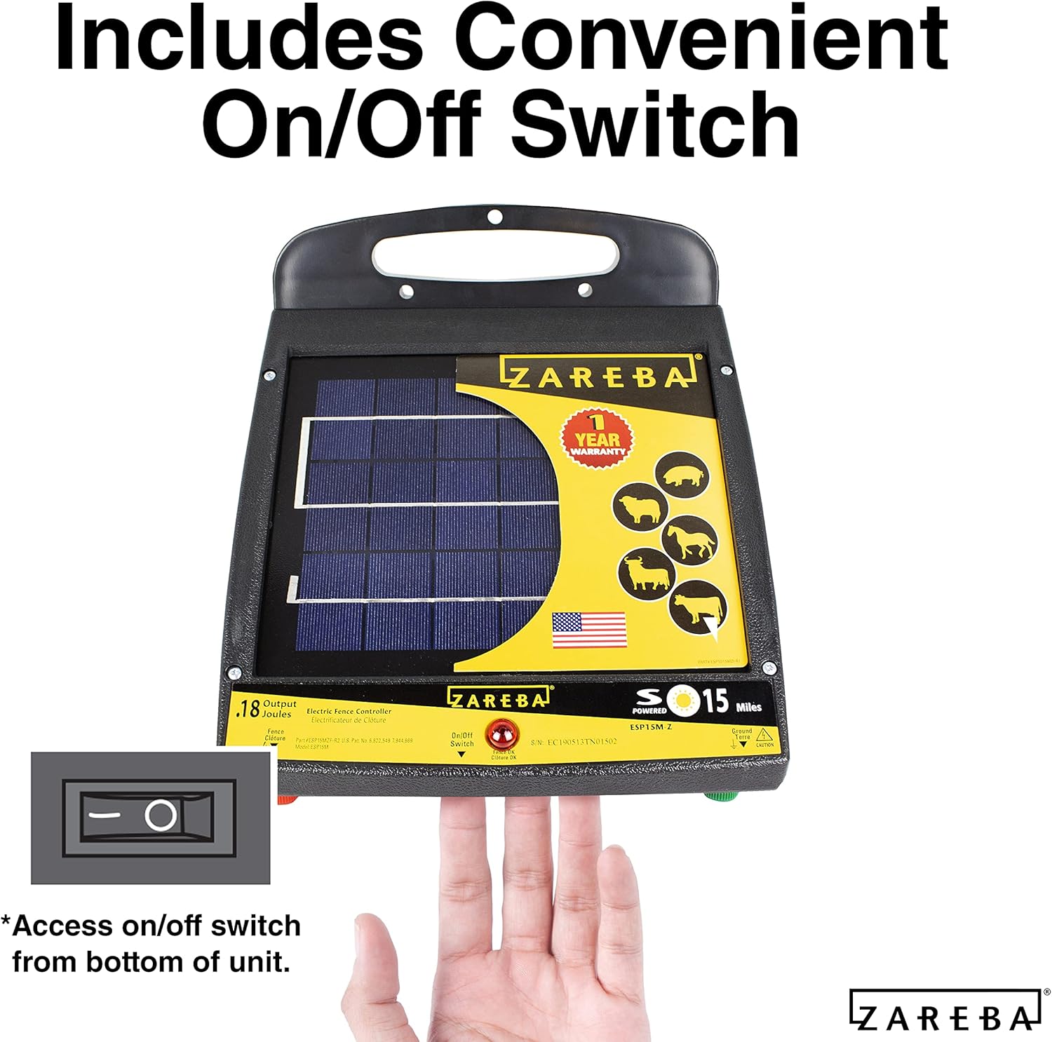 15-Mile Solar Low Impedance Fence Charger O584509