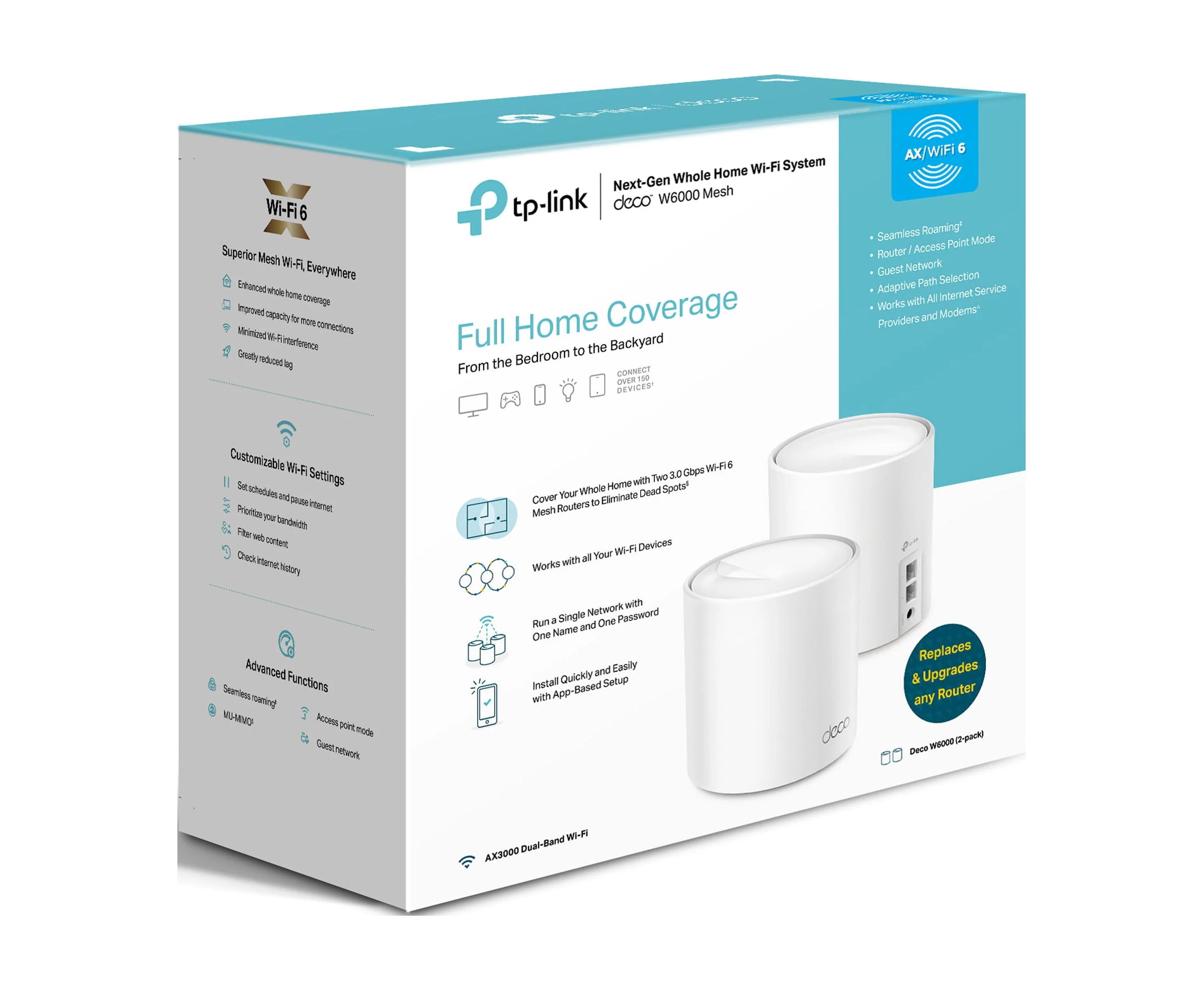2-Pack Wi-Fi 6 Mesh Router System N21553