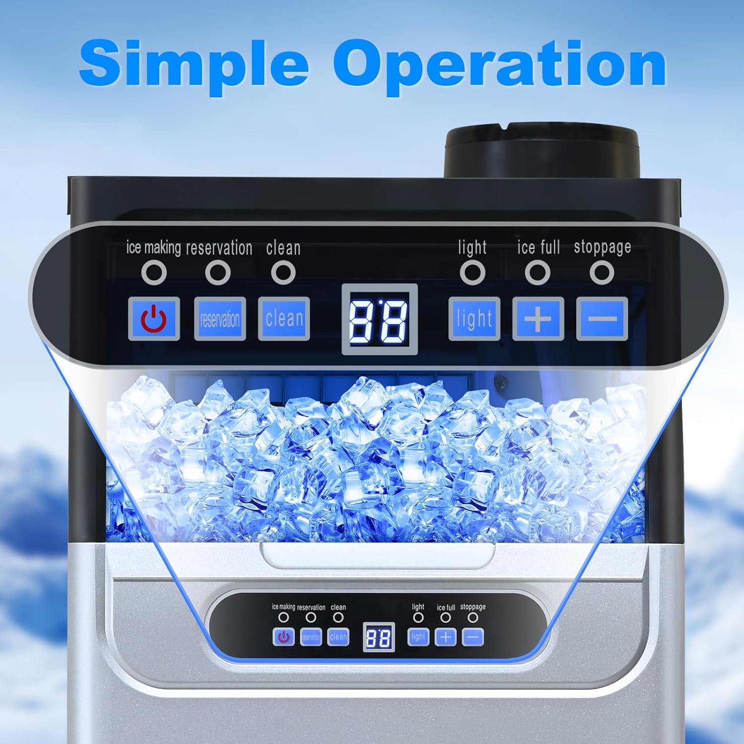 100Lbs/24H Ice Maker Machine with 20lbs Storage A529