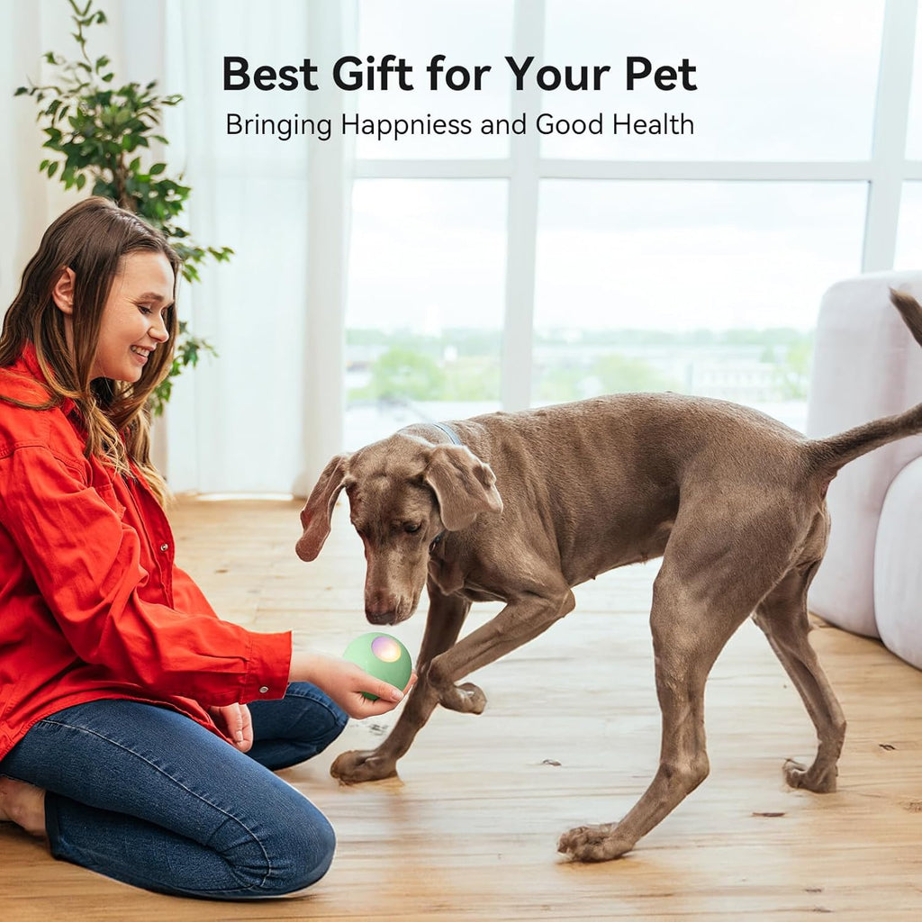 Smart Interactive Dog Toy, Automatic Moving Bouncing Rotating Ball with Lights Q394214