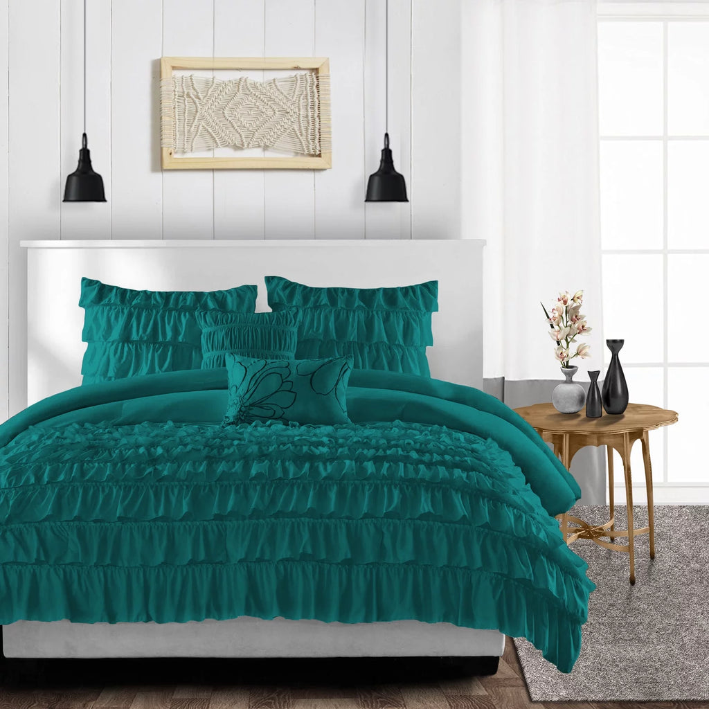 Teal Microfiber Fill Comforter with Pillowcases P194