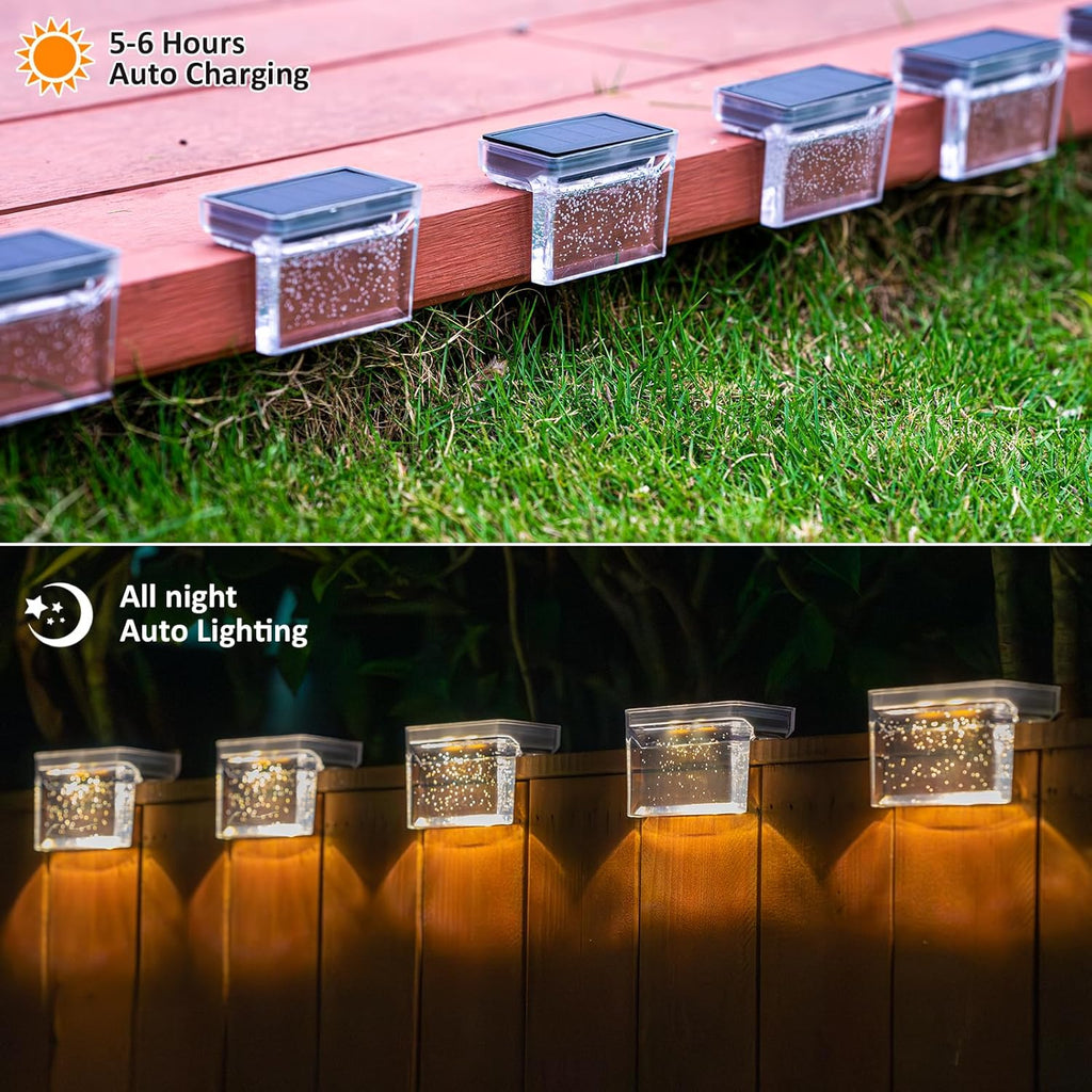 8 Pack Solar Deck Lights, 10 lumens, Warm White X592
