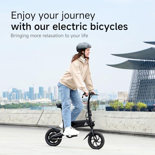 Folding Electric Bike 450W Peak Motor 16MPH 15 Miles 12" Pneumatic Tires P288