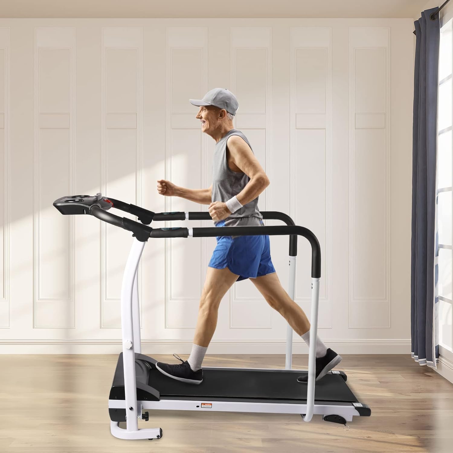 Foldable Walking Treadmill with LCD Display, 220 lbs Capacity R90035