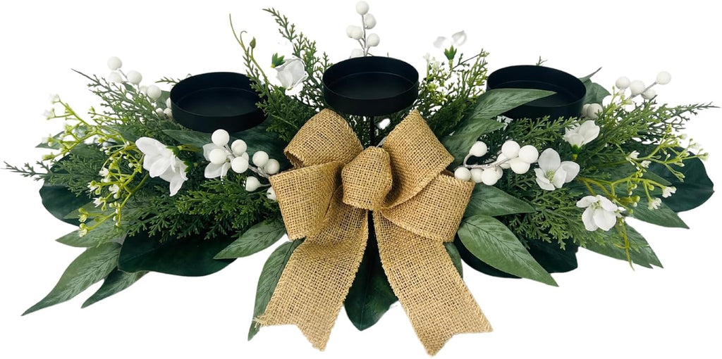 3 Wick Candle Holder with Artificial Flower C735922