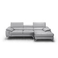 Light Grey Leather Sectional N636