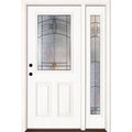 50.5 in. x 81.625 in. 1/2 Lite Unfinished Smooth Right-Hand Fiberglass Prehung Front Door G295