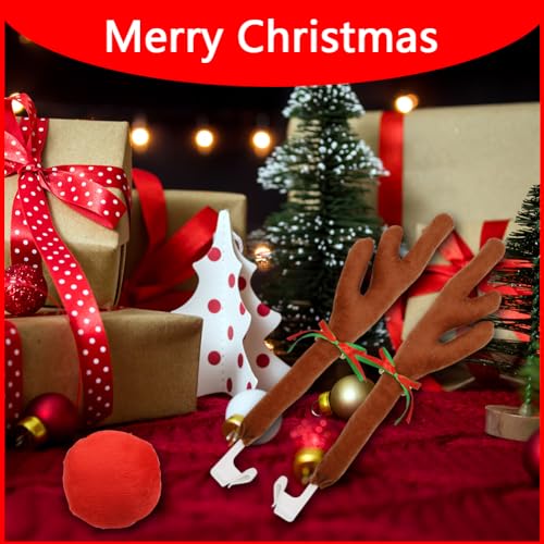 Reindeer Antlers & Nose Christmas Car Decorations A6852