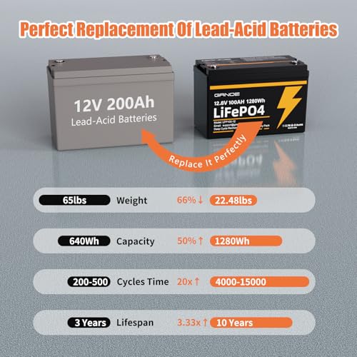 12V 100Ah LiFePO4 Battery Group 31 With Built-in 100A BMS B70742