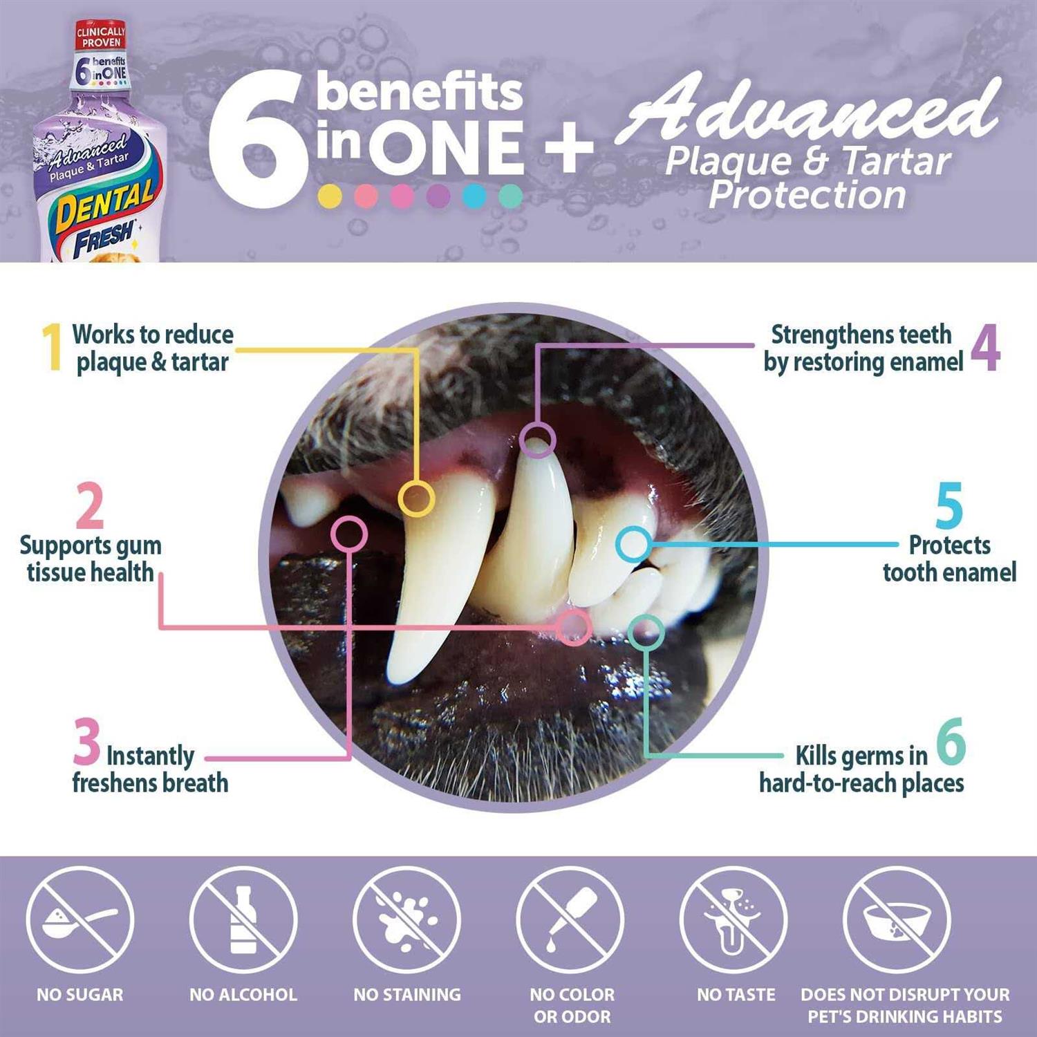 Dental Fresh Advanced Plaque & Tartar Water Additive for Dogs V6568