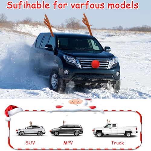 Reindeer Antlers & Nose Christmas Car Decorations A6852