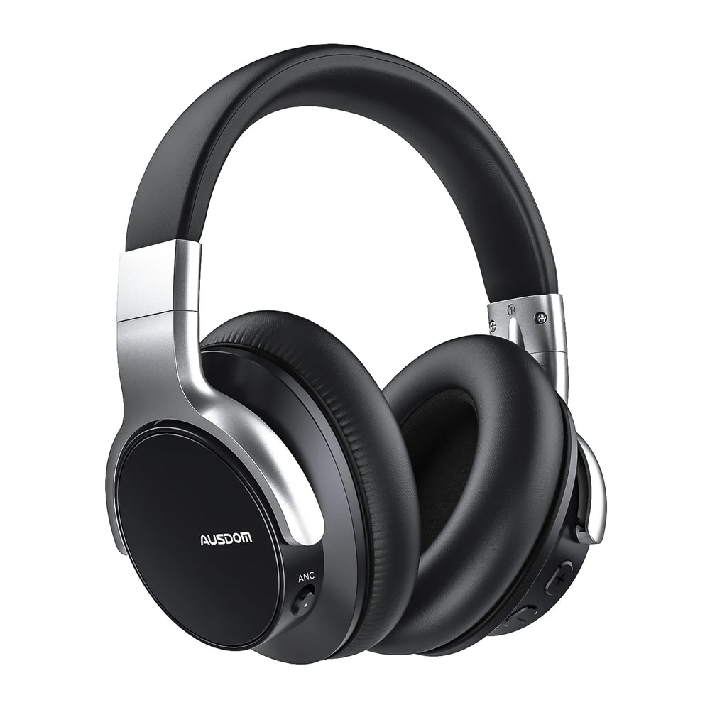 Black Active Noise Cancelling Wireless Over Ear Headphones with Mic E938