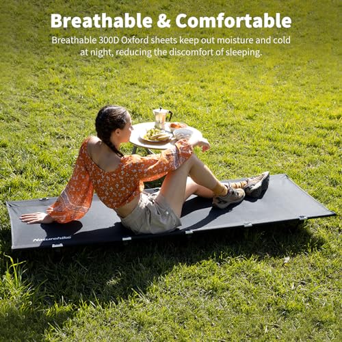 Dark Black Ultralight Folding Camping Cot with Carry Bag Q4538