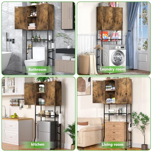 White Over The Toilet Storage Cabinet with 2 Doors T4661