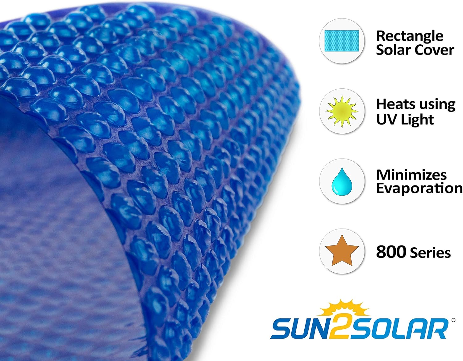 Blue 20 ft. x 50 ft. Rectangle Solar Cover E971