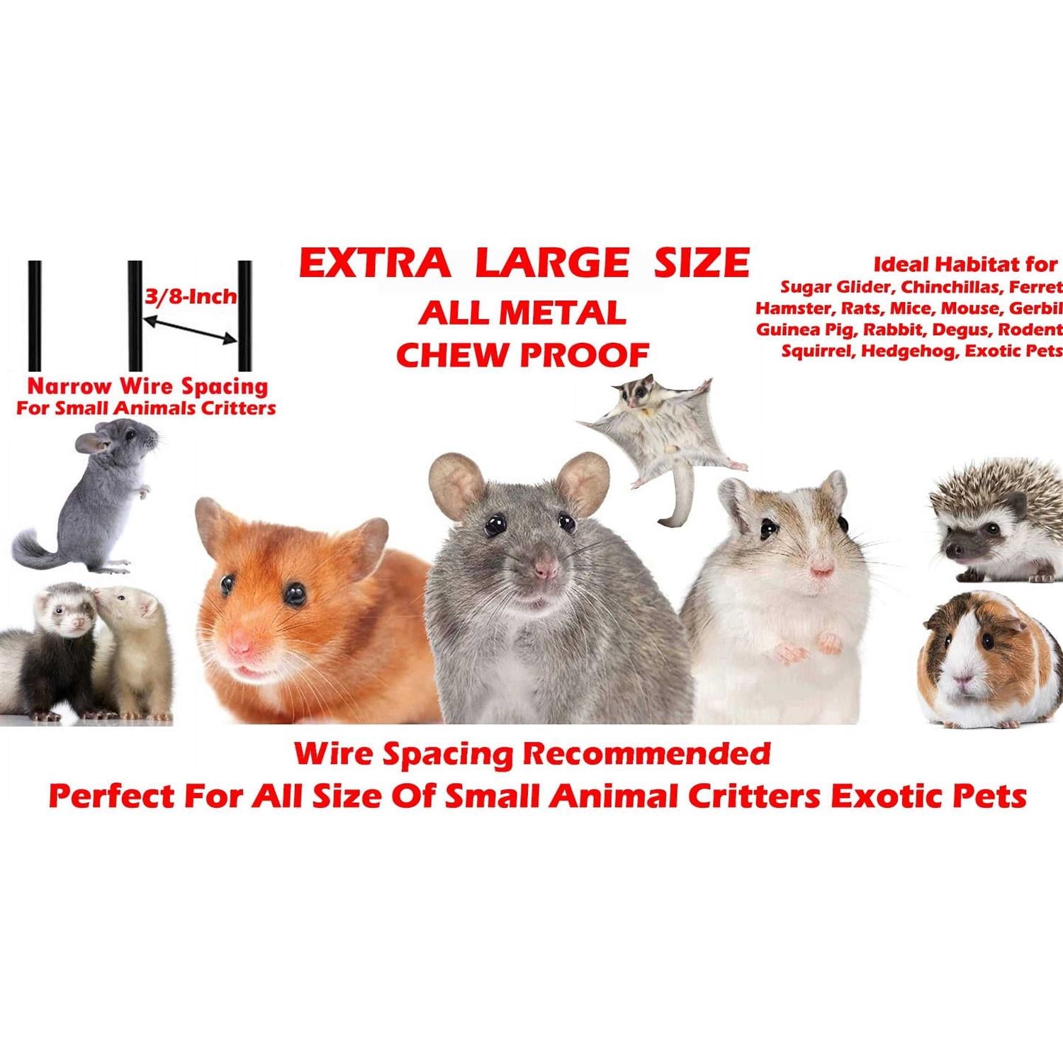 55 Extra Large Rolling Stand Cage for Ferret Chinchilla Sugar Glider Rats D561372