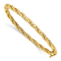 14K Polished Twisted Hinged Bangle U976