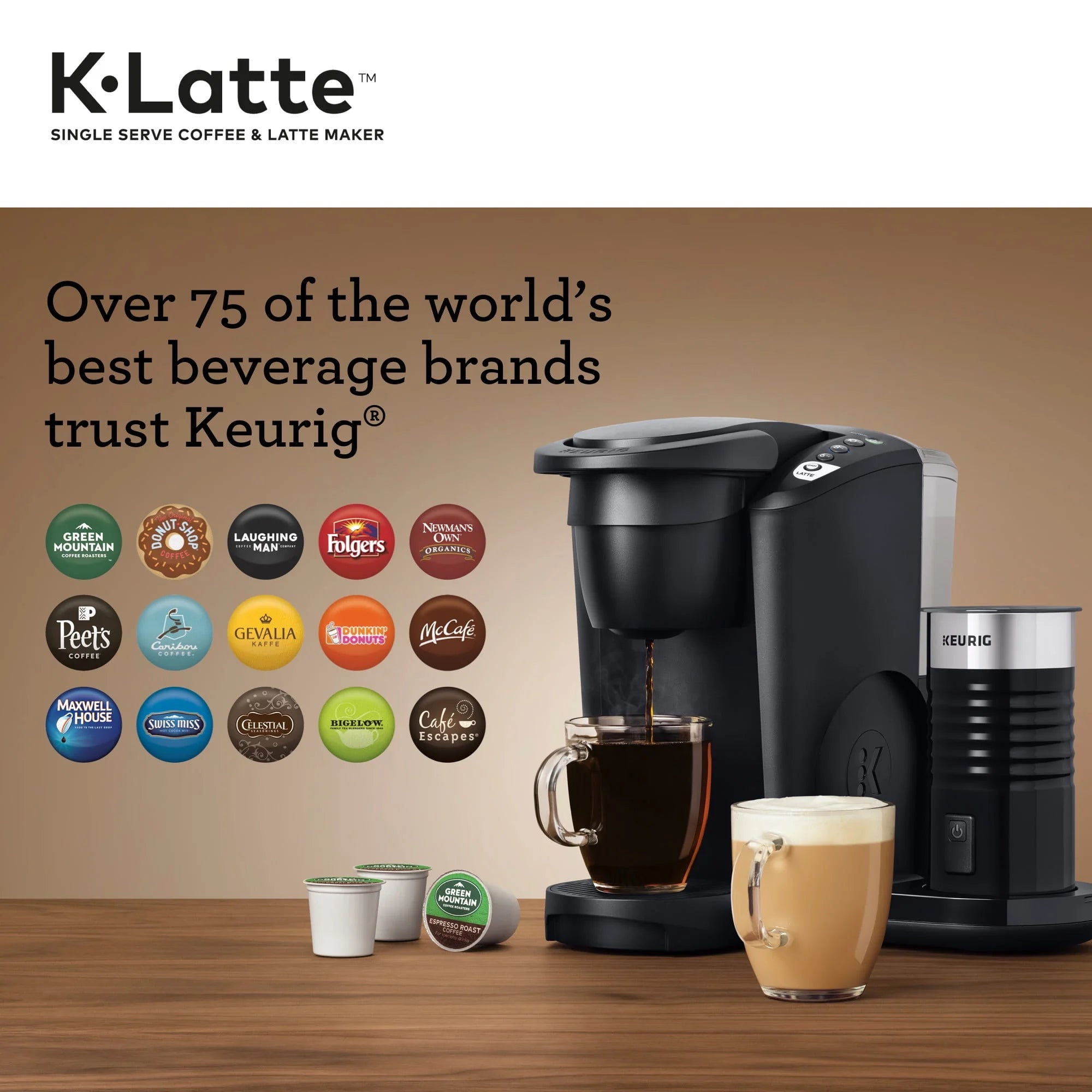 Black Single Serve Coffee and Latte Maker T15924
