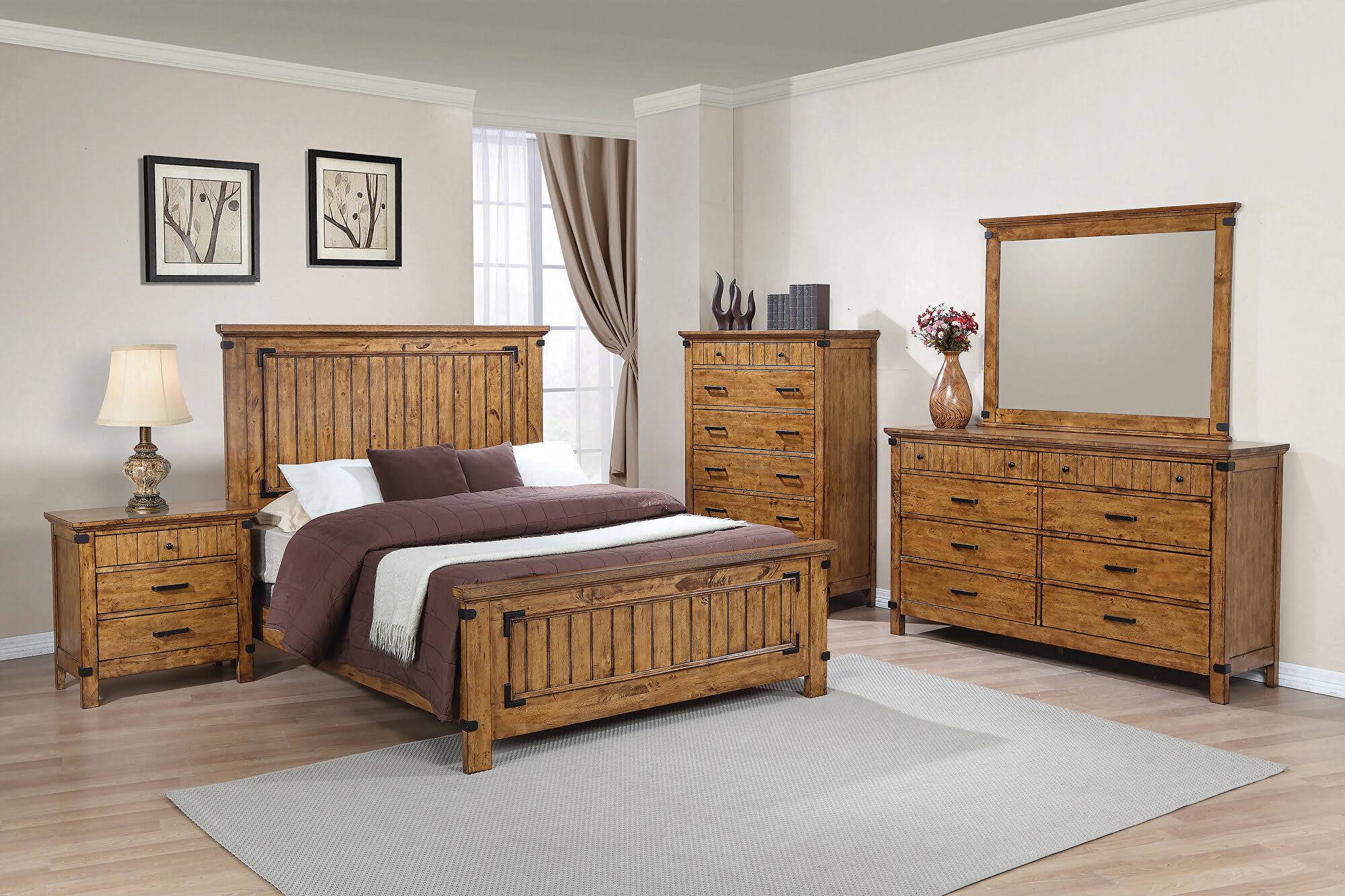 Rustic Honey Full Panel Bed W564